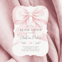Chic Pink Bow Bridal Dusche Einladung