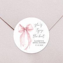 Chic Pink Bow Watercolor Brautparty
