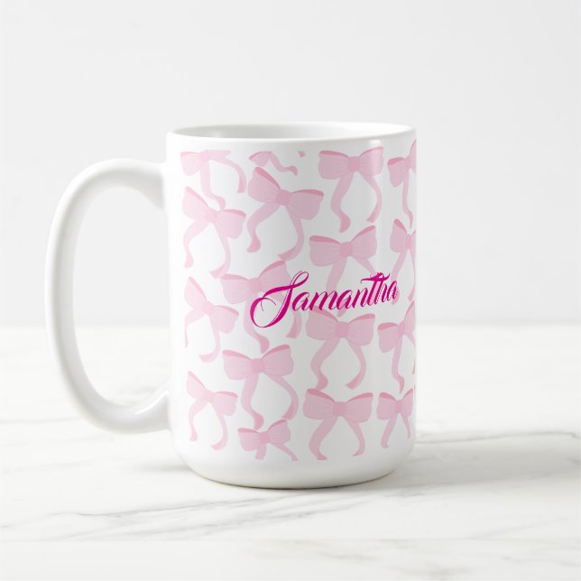 Chic Pink Bows Kaffeetasse (Links)