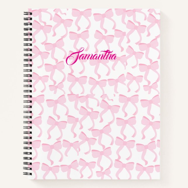 Chic Pink Bows Notizbuch (Vorderseite)
