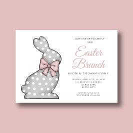 Chic Pink Bunny Oaster Brunch Einladung