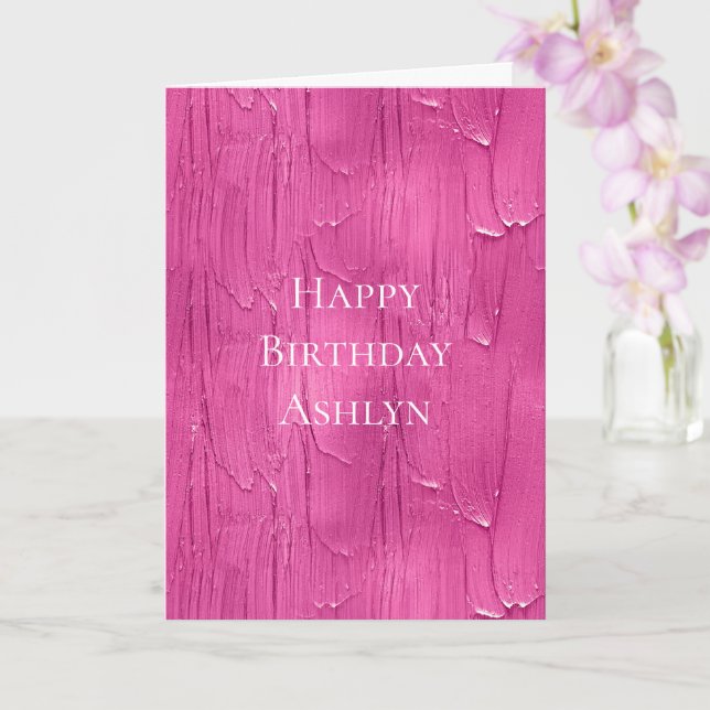 Chic Pink Cake Zuckerguss Geburtstag Karte (Orchidee)