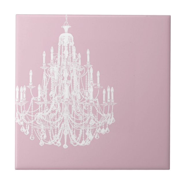 Chic Pink Chandelier Fliese (Vorderseite)