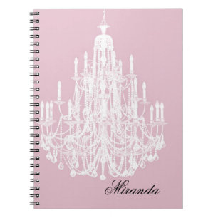 Chic Pink Chandelier Notizblock