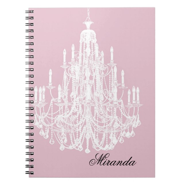 Chic Pink Chandelier Notizblock (Vorderseite)