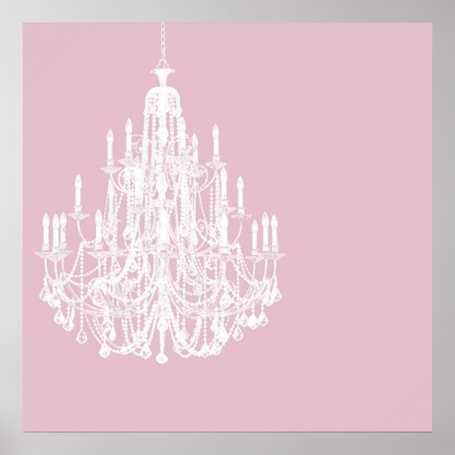 Chic Pink Chandelier Poster (Vorne)