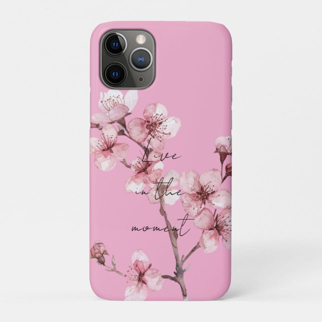 Chic Pink Cherry Blossom Floral Case-Mate iPhone Hülle (Rückseite)