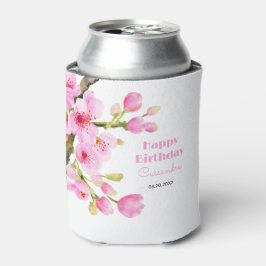 Chic Pink Cherry Blossom Sakura Floral Geburtstag Dosenkühler