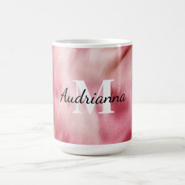 Chic Pink Cowgirl Cowhide Monogram Kaffeetasse