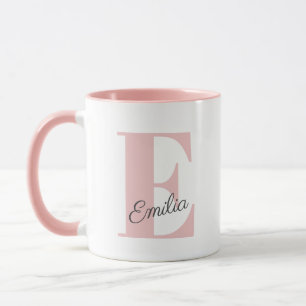 Chic pink Custom Monogram und Name Tasse