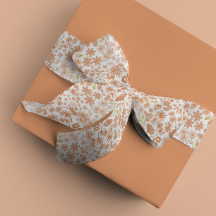 Chic Pink Ditzy Floral Satin Ribbon Satinband