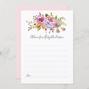 Chic Pink Floral Advice für Babydusche Einladung