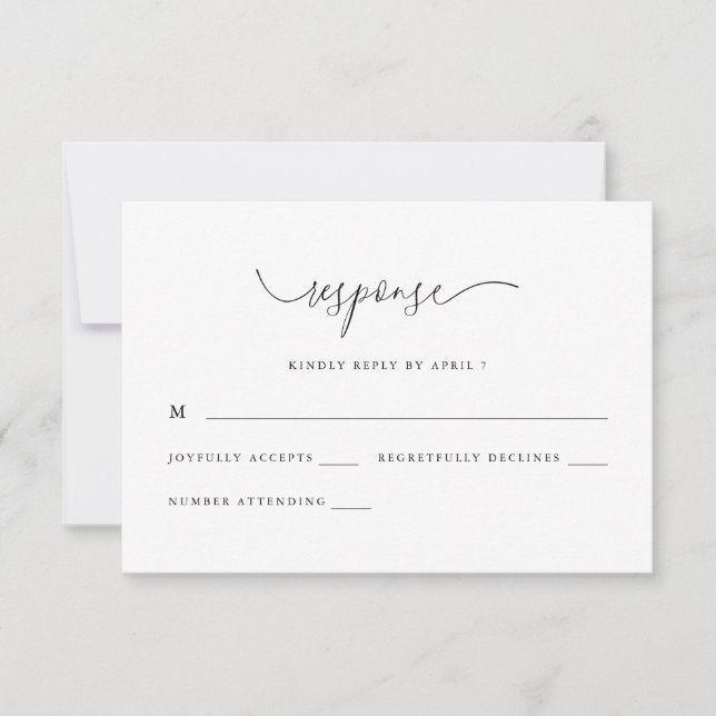 Chic Pink Floral Calligraphy UAwg Response RSVP Karte (Vorderseite)