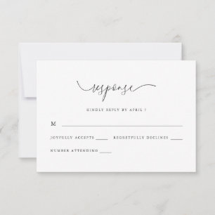 Chic Pink Floral Calligraphy UAwg Response RSVP Karte