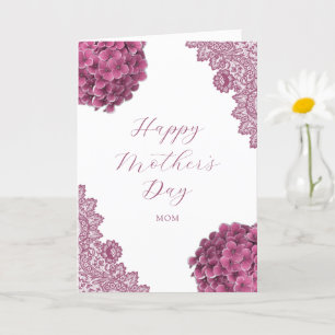 Chic Pink Floral Foto Happy Mother Day Karte