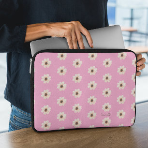 Chic Pink Floral Laptopschutzhülle
