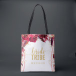 Chic Pink Floral Stripes Gold Confetti Braut Stamm<br><div class="desc">Rosa Blumenstreifen Gold Confetti Aquarellfarben Monogramm-Tragetaschen für den Blumenstamm - Mit trendigem Pinsel-Script-Schriftart! ~ Karo mein Shop zu sehen,  die gesamte Hochzeitssuite für dieses Design!</div>