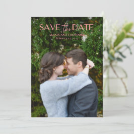 Chic Pink Foto Moderne Hochzeit Save The Date