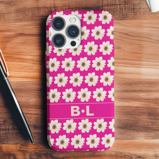 Chic Pink Fuchsia Floral Case-Mate iPhone Hülle (Von Creator hochgeladen)