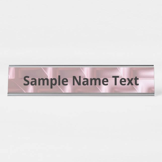 Chic Pink Geometric Schreibtisch Name Plate - Stil Schreibtischnamensplakette (Vorderseite )