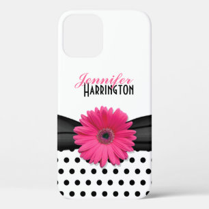 Chic Pink Gerbera Daisy Polka Dot Case-Mate iPhone Hülle