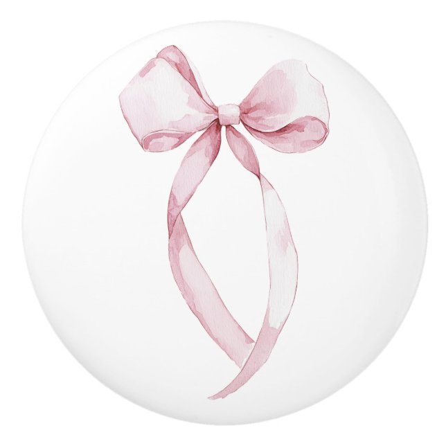 Chic Pink Girly Bow Keramikknauf (Vorderseite)