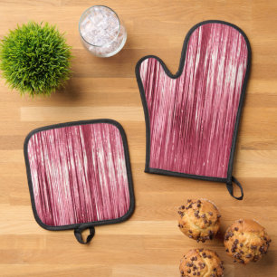 Chic Pink Glitz Ofenhandschuh & Topflappen-Set