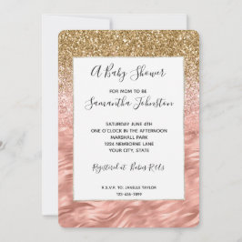 Chic Pink Glitz Zebra Print Baby Dusche Einladung