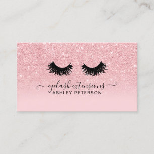 Chic pink Glitzer Glitzern ombre Girly Wimpern Visitenkarte