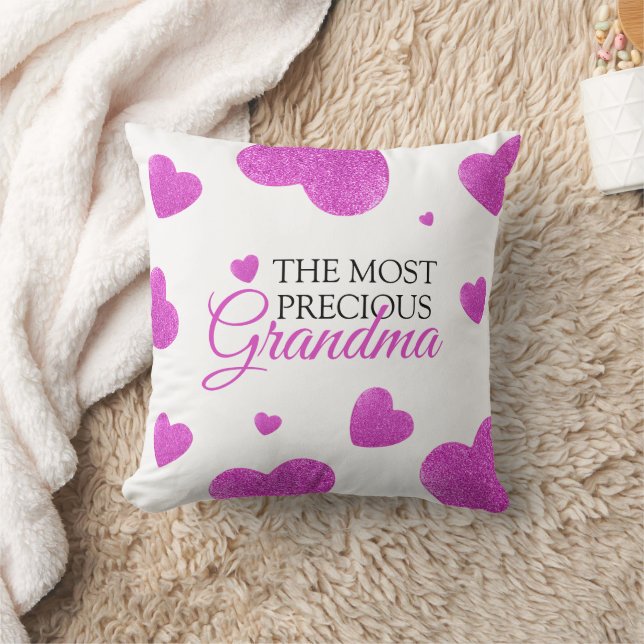 Chic Pink Glitzer Hearts Oma Kissen (Decke)