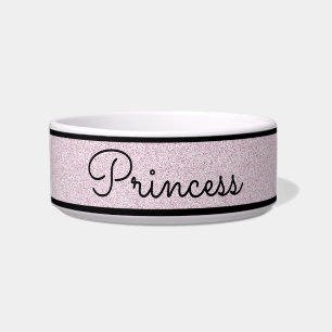 Chic Pink Glitzer Maßgeschneiderte Katzenschale Napf