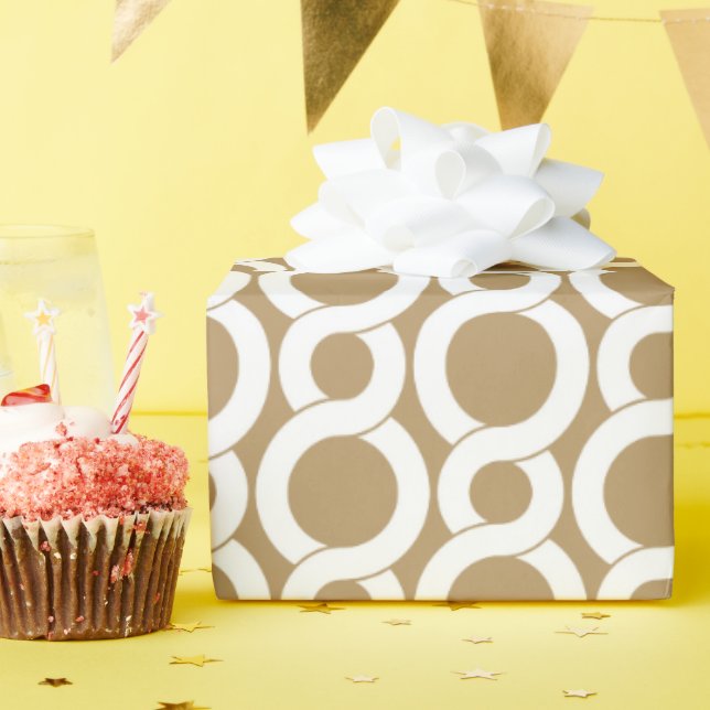 Chic pink gold abstrakte geometrische Muster monog Geschenkpapier (Geburtstagsparty)