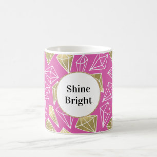 Chic Pink Gold Diamonds Glitzer Kaffeetasse