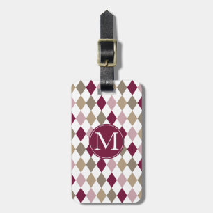 Chic Pink Gold Diamonds Monogram Gepäckanhänger