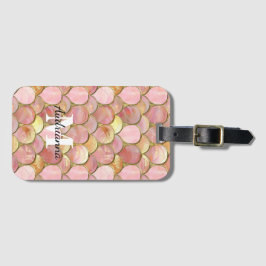 Chic Pink Gold Glam Circles Gepäckanhänger