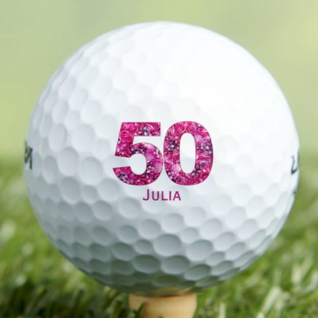 Chic Pink Golf Geschenk für Ehefrau - 50. Geburtst Golfball (Von Creator hochgeladen)