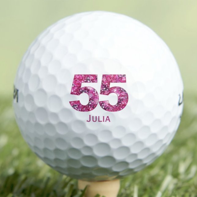 Chic Pink Golf Geschenk für Ehefrau - 55. Geburtst Golfball (Von Creator hochgeladen)