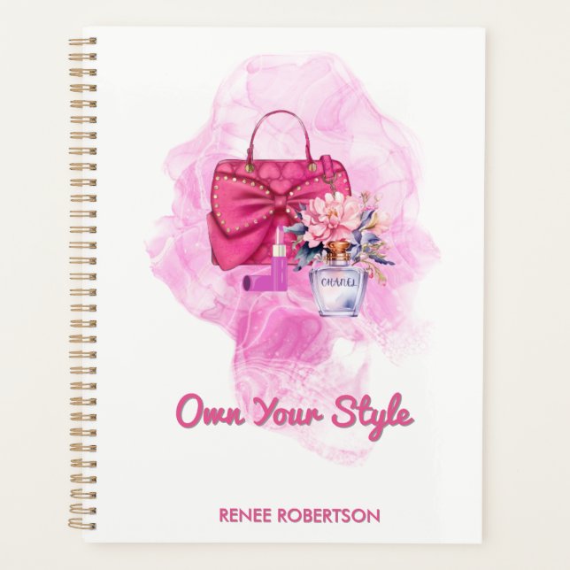 Chic Pink Handtasche & Bloral Design Plane Planer (Vorderseite)