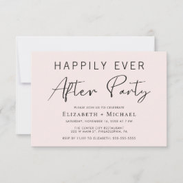 Chic Pink Hochzeitsempfang nach dem Party Einladung