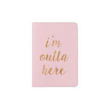 Chic Pink ich bin Outta Hier Passhülle