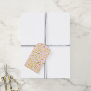 Chic pink Imitate Gold Glitzer Cheetah Print Monog Geschenkanhänger