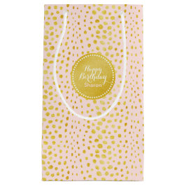 Chic pink Imitate Gold Glitzer Cheetah Print Monog Kleine Geschenktüte