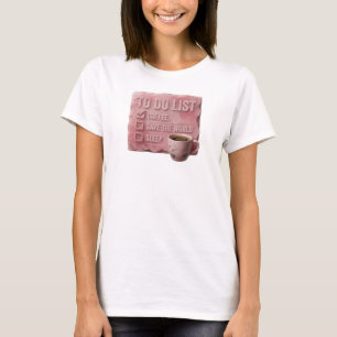 Chic Pink KAFEE ERST RETTE WELT Benutzerdefinierte T-Shirt