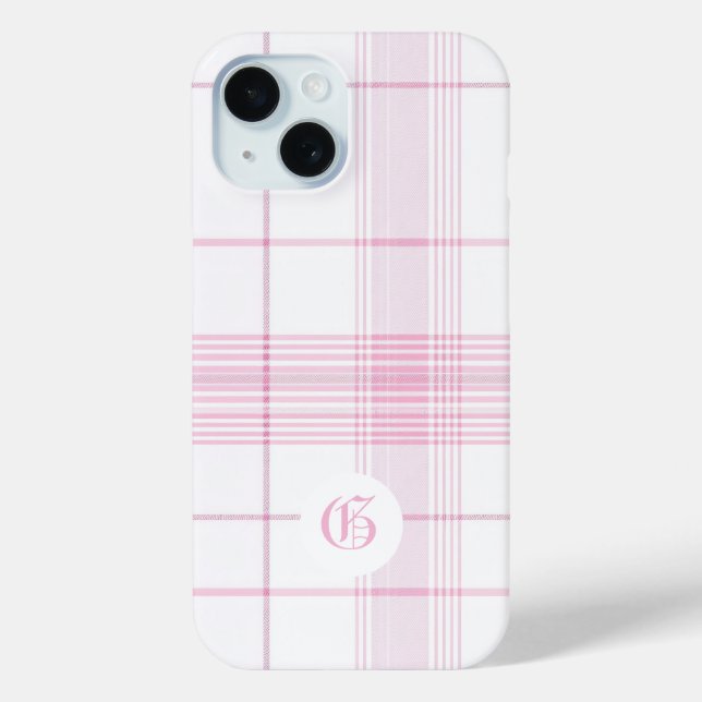 Chic Pink Karierte, individuell anpassbare Handy-F Case-Mate iPhone Hülle (Rückseite)