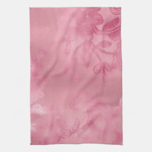 Chic Pink Lace Geschirrtuch