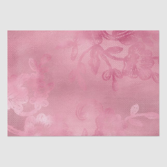 Chic Pink Lace Seidenpapier (Vorderseite)