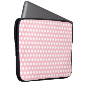 Chic Pink Laptop-Sieb mit weißen Polka-Punkten Laptopschutzhülle