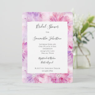 Chic Pink Lavender Floral Brautparty Einladung