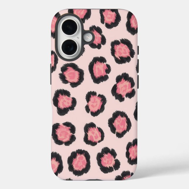 Chic Pink Leopard Print  Case-Mate iPhone Hülle (Rückseite)