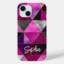 Chic pink lila grau geometrisch